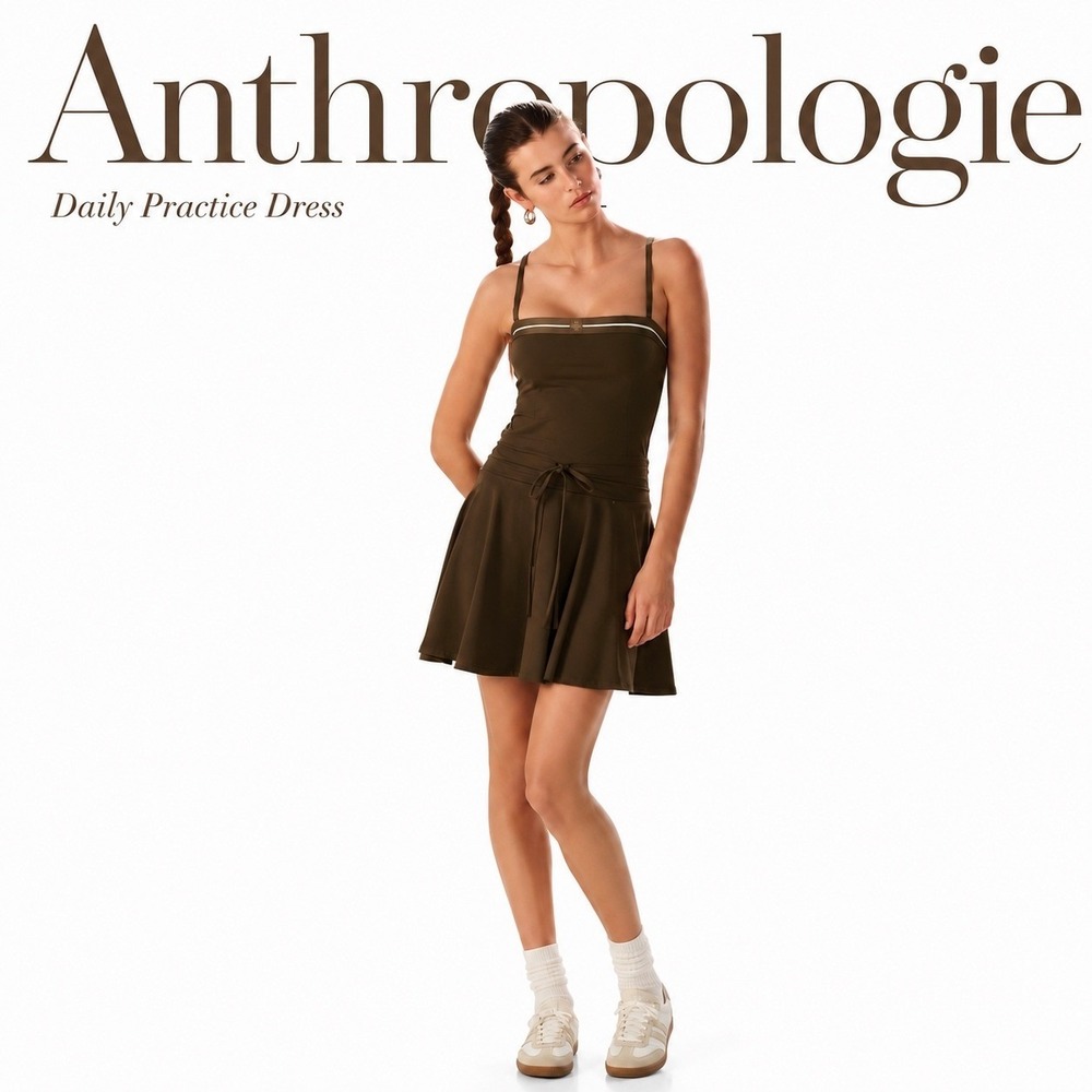 Daily Practice by Anthropologie Olive Green Active Dress Large